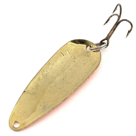 Vintage Acme Wonderlure UV, 2/5oz Hammered Gold / Orange fishing spoon #12751