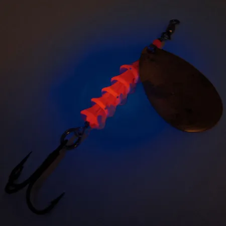 Vintage Luhr Jensen TEE Spoon, 1/2oz Gold / Red spinning lure #12760