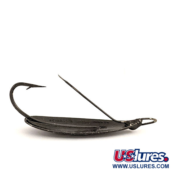 Vintage   Weedless Johnson Silver Minnow, 1/3oz Black fishing spoon #12761