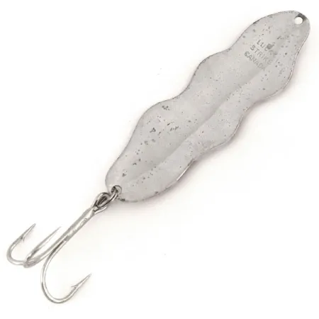Vintage Lucky Strike Serpent Wobbler, 2/3oz Red / White / Nickel fishing spoon #12774
