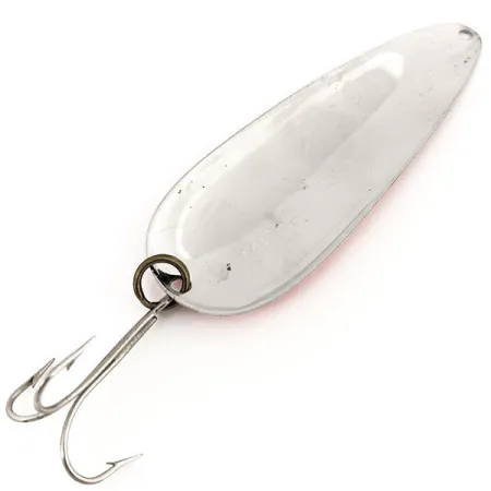Vintage Nebco Aqua Spoon UV, 3/4oz Nickel / Pink fishing spoon #12777