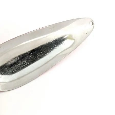 Vintage Nebco Aqua Spoon UV, 3/4oz Nickel / Pink fishing spoon #12777