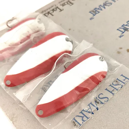 Aqua Spoon Blue Fox Dealer Display Card (1980s), 1/3oz Red / White / Nickel fishing spoon #12793