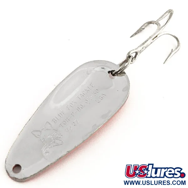 Vintage Blue Fox Tor-P-Do UV, 1/2oz Red / Black / Nickel fishing spoon #12795