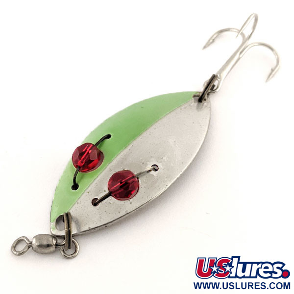 Vintage  Eppinger Red Eye junior, 2/5oz Nickel / Green / Red Eyes fishing spoon #12801