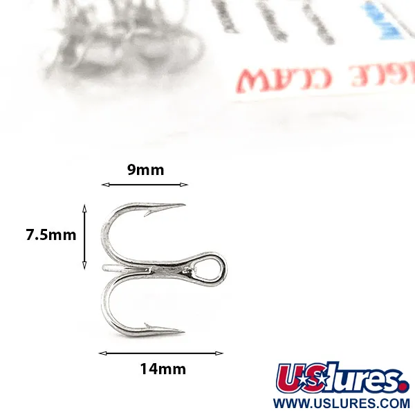 Treble Hook Eagle Claw #8 957, Nickel fishing #12802