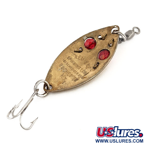 Vintage  Hofschneider Red Eye junior, 1/4oz Bronze (Brass) fishing spoon #12831