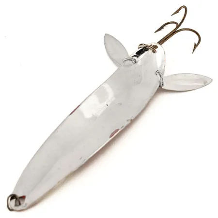 Vintage Lucky Strike Luky Strike Canada Attractor Spoon (with sonic blades), 1/2oz Nickel / Red fishing spoon #12840