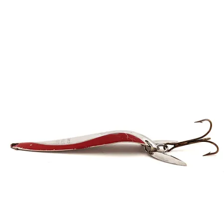Vintage Lucky Strike Luky Strike Canada Attractor Spoon (with sonic blades), 1/2oz Nickel / Red fishing spoon #12840