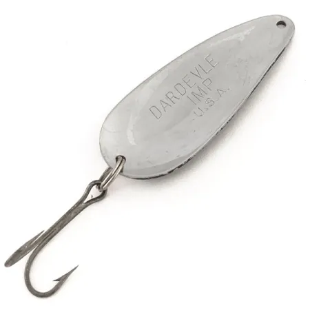 Vintage Eppinger Dardevle Imp, 2/5oz Black / White / Nickel fishing spoon #12856