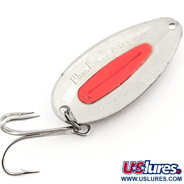 Vintage   Blue Fox Pixee UV, 3/4oz Orange / Hammered Nickel fishing spoon #12879