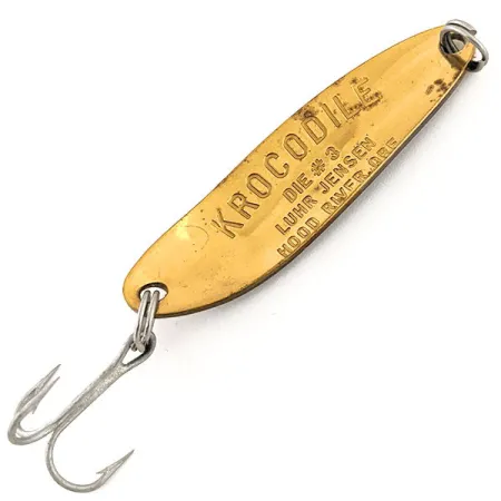 Vintage Luhr Jensen Krocodile Die #3, 1/3oz Yellow / Black / Gold fishing spoon #12880