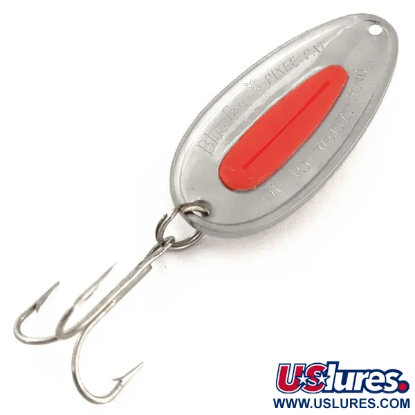 Vintage   Blue Fox Pixee UV, 3/4oz Hammered Nickel / Orange fishing spoon #12888