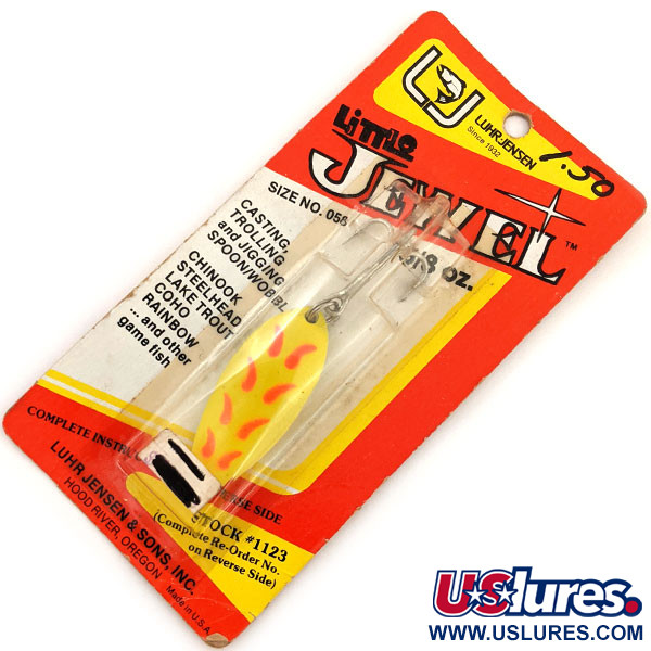  Luhr Jensen Little Jewel, 2/3oz Yellow / Red fishing spoon #12908