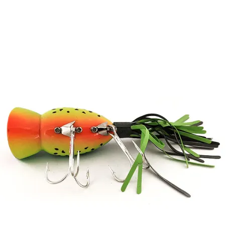 Fred Arbogast Hula Popper, 1/2oz Fire Tiger fishing lure #12918