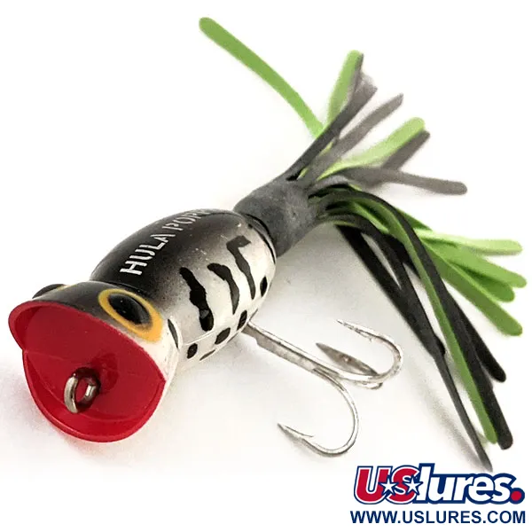   Fred Arbogast Hula Popper, 3/32oz White Tiger fishing lure #12928