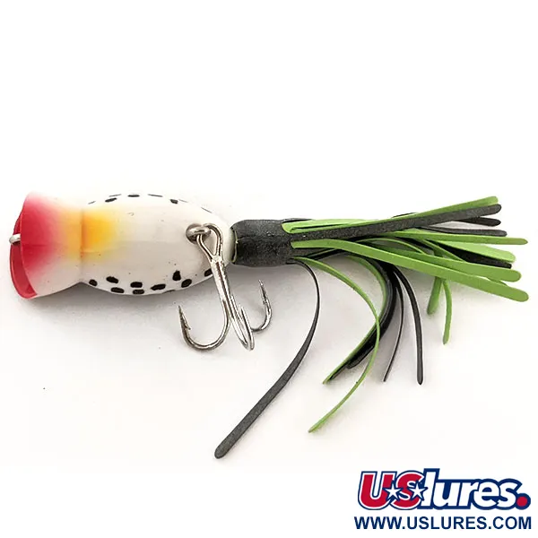   Fred Arbogast Hula Popper, 3/32oz White Tiger fishing lure #12928