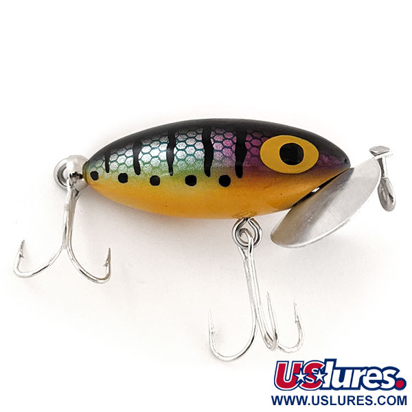   Fred Arbogast Jitterbug, 1/4oz Rainbow Perch fishing lure #12930