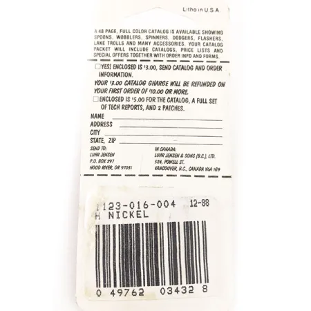 Luhr Jensen Lil' Kroc (Krocodile Stubby) , 3/16oz Hammered Nickel fishing spoon #12964