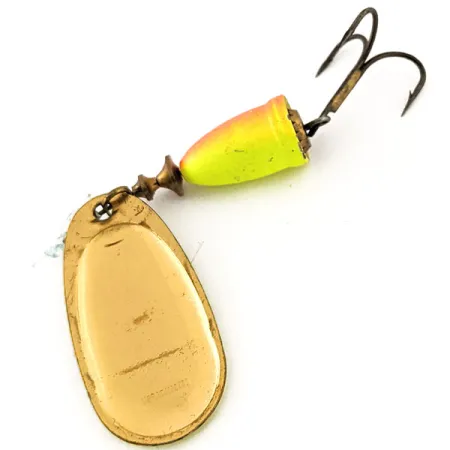 Vintage Blue Fox Super Vibrax 4 UV, 3/8oz Chartreuse spinning lure #12967