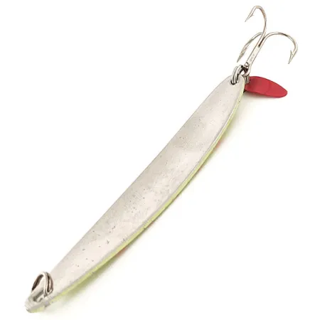 Vintage Bay de Noc Bay De Noc Laker Taker UV, 3/4oz Nickel / Red / Yellow fishing spoon #12973