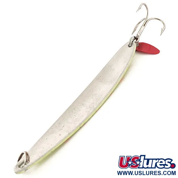 Vintage Bay de Noc Bay De Noc Laker Taker UV, 3/4oz Nickel / Red / Yellow fishing spoon #12973
