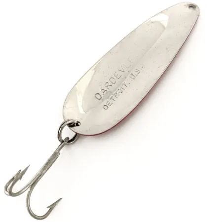 Vintage Eppinger Dardevle, 1oz Red / White / Nickel fishing spoon #12981