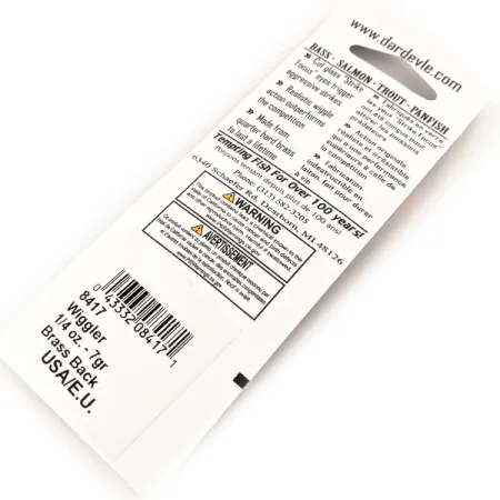 Eppinger Red Eye Wiggler UV, 1/4oz Five of Diamonds / Brass fishing spoon #15140