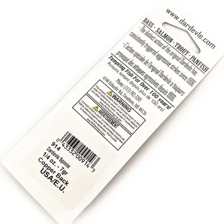 Eppinger Dardevle Spinnie Copper Back, 1/3oz Frog / Copper fishing spoon #13009