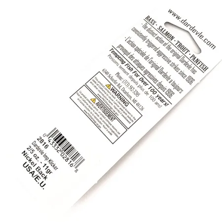 Eppinger Dardevle Imp Klicker (with sonic blades), 2/5oz Red / White / Nickel fishing spoon #13016