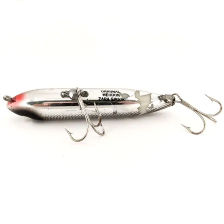 Vintage Heddon Zara Spook , 3/5oz Silver fishing lure #13037