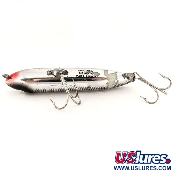 Vintage   Heddon Zara Spook , 3/5oz Silver fishing lure #13037