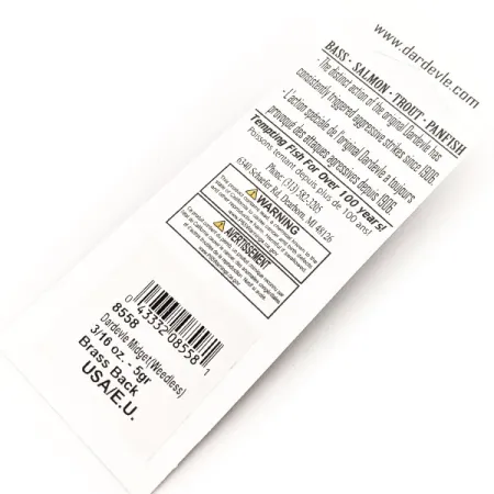 Eppinger Weedless Dardevle Midget UV, 3/16oz Fire Tiger fishing spoon #16034