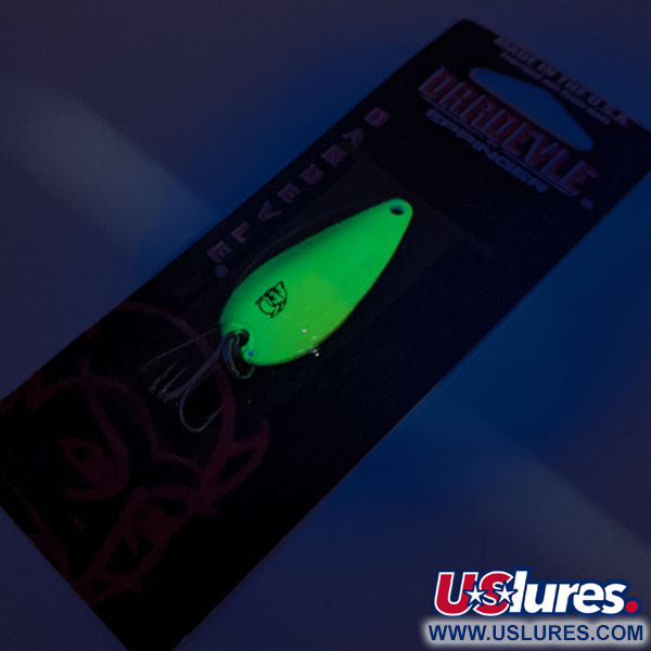  Eppinger Dardevle Spinnie UV, 1/3oz Fluorescent Lime / Nickel fishing spoon #13054