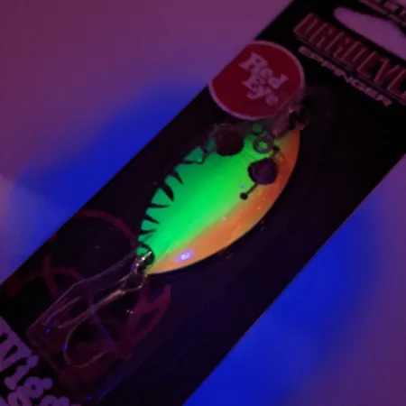 Eppinger Red Eye Wiggler UV, 1/4oz Fire Tiger / Brass fishing spoon #15139