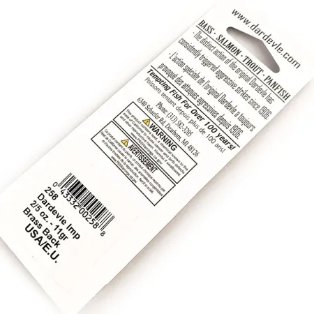 Eppinger Dardevle Imp UV, 2/5oz Fire Tiger fishing spoon #20205