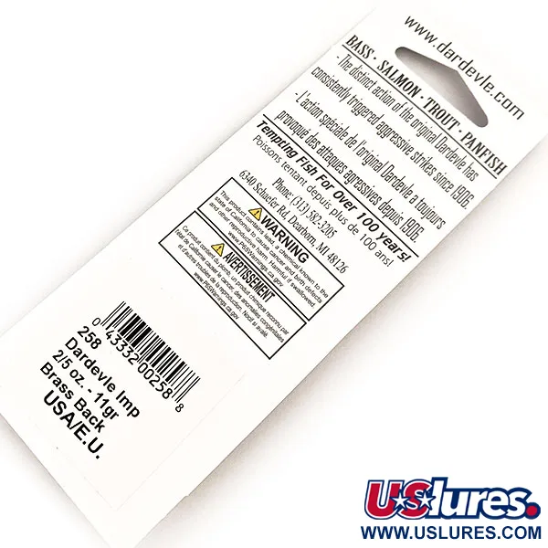  Eppinger Dardevle Imp UV, 2/5oz Fire Tiger fishing spoon #15733