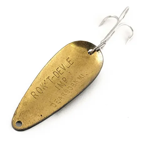 Vintage Eppinger Dardevle Rok't Imp, 3/4oz Black / White / Brass fishing spoon #13066