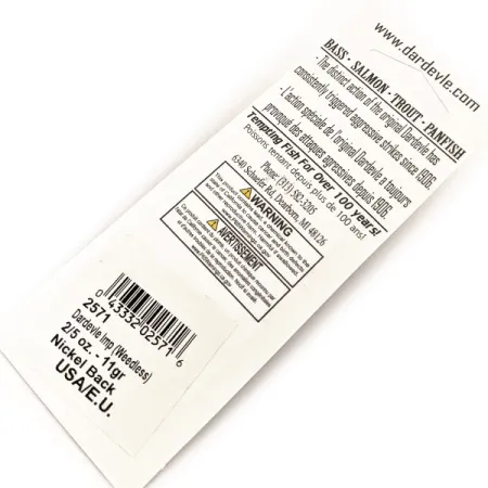 Eppinger Dardevle Imp Feathered, 2/5oz orange UV glows fishing spoon #20304