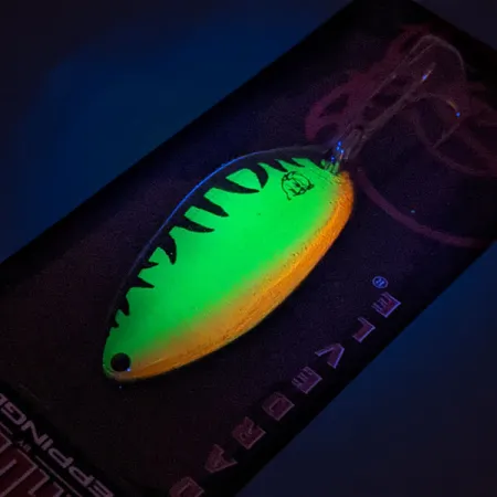 Eppinger ​Dardevle Devle-Dog UV, 1/2oz Fire Tiger fishing spoon #17446