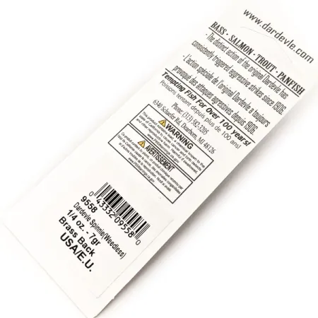 Eppinger Dardevle Spinnie Weedless, 1/3oz Fire Tiger (9558) fishing spoon #20268