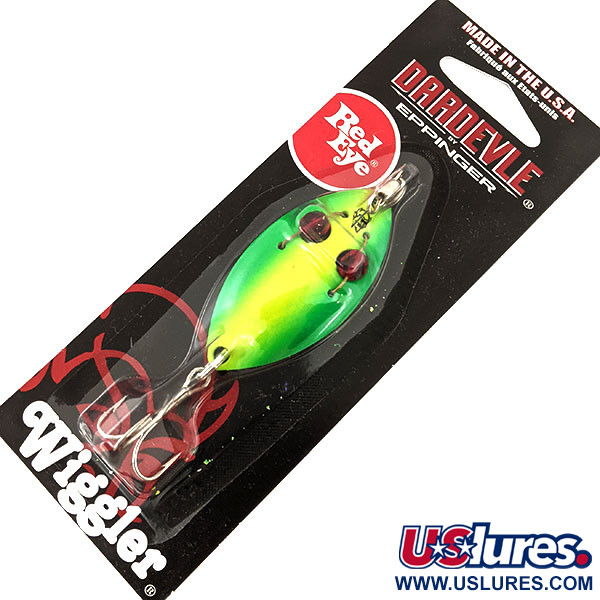  Eppinger Red Eye Wiggler UV, 1/4oz 70 Electric Lime (N) / Nickel fishing spoon #15141