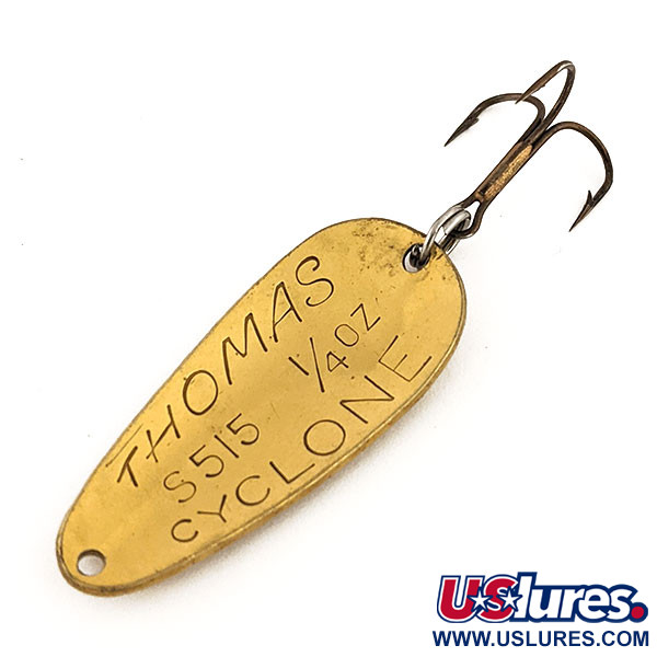 Vintage   Thomas Cyclone, 1/4oz Gold fishing spoon #13108