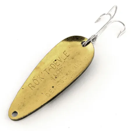 Vintage Eppinger Dardevle Rok't Imp, 3/4oz Black / White / Brass fishing spoon #13136