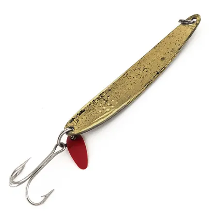Vintage Bay de Noc ​Bay De Noc Laker Taker UV , 3/4oz Bronze (Brass) / Chartreuse fishing spoon #13140