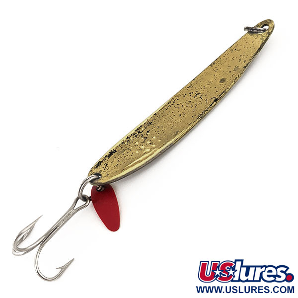 Vintage  Bay de Noc ​Bay De Noc Laker Taker UV , 3/4oz Bronze (Brass) / Chartreuse fishing spoon #13140