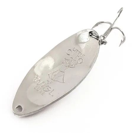 Vintage Seneca Little Cleo (Hula Girl), 2/3oz Red / White Pearl / Nickel fishing spoon #13141