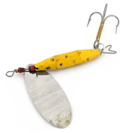 Vintage Abu Garcia ​Abu Reflex, 2/5oz Nickel / Yellow spinning lure #13182