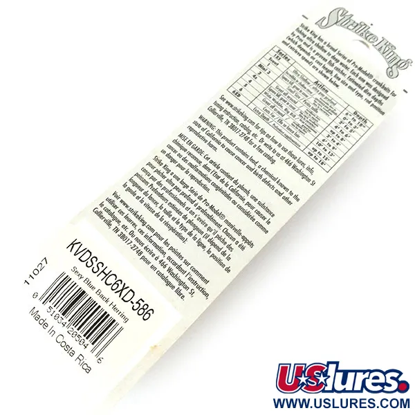 Strike King Model 6XD, 1oz Sexy Blue Back Herring fishing lure #13187