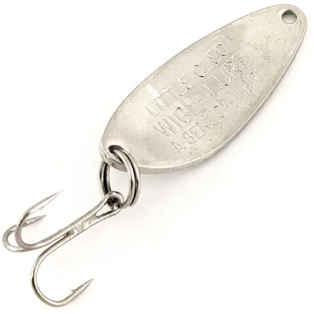 Vintage Little Cleo Seneca UV, 1/4oz Nickel / Green fishing spoon #13220
